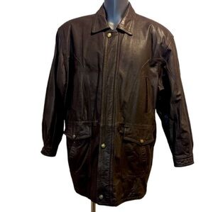 Browm leather jacket sz 42